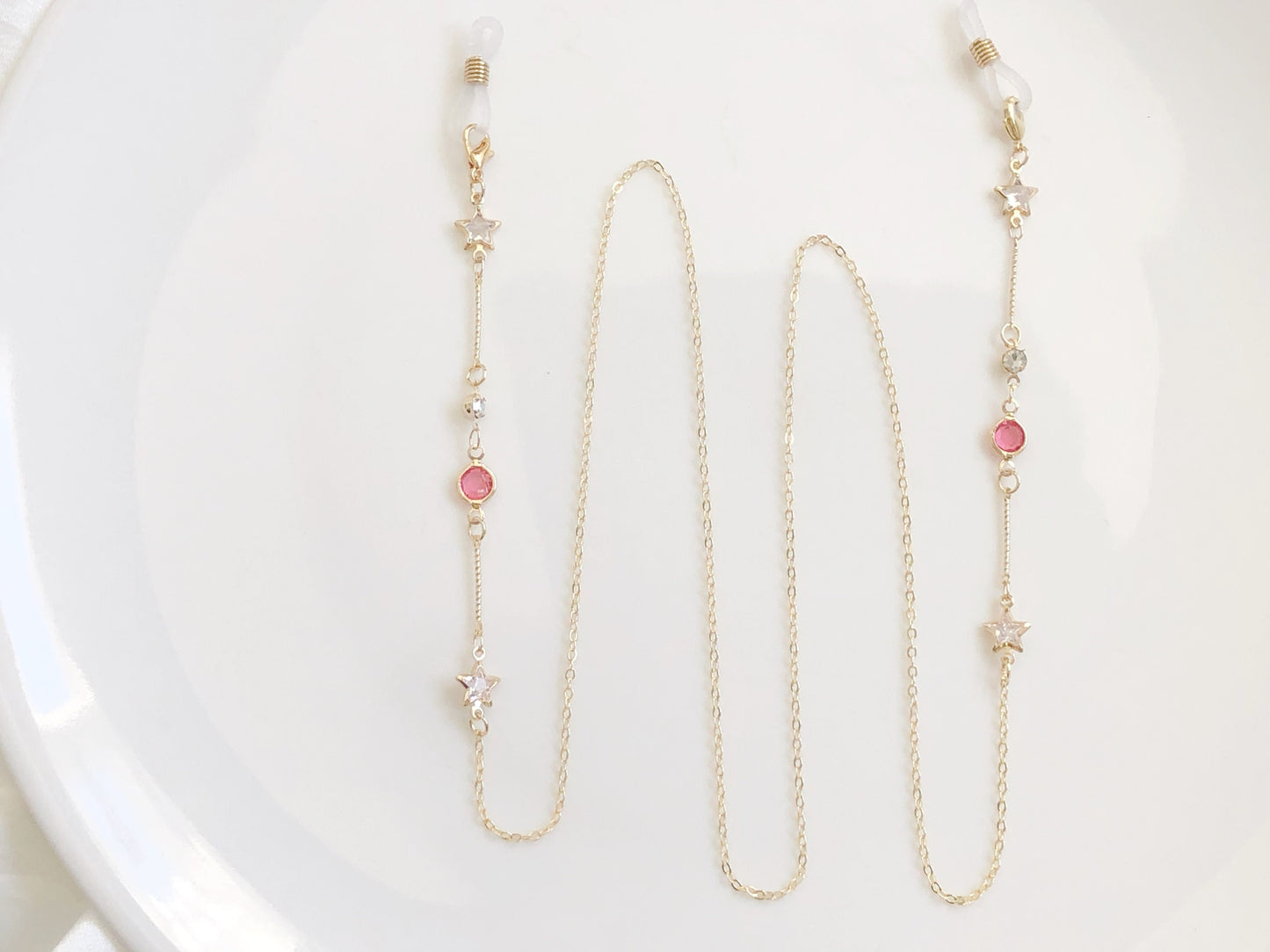 Dainty Pink glasses chain, Delicate sunglasses chain, Travel essential, gift for mother, Valentines Gift for her, Lanyard