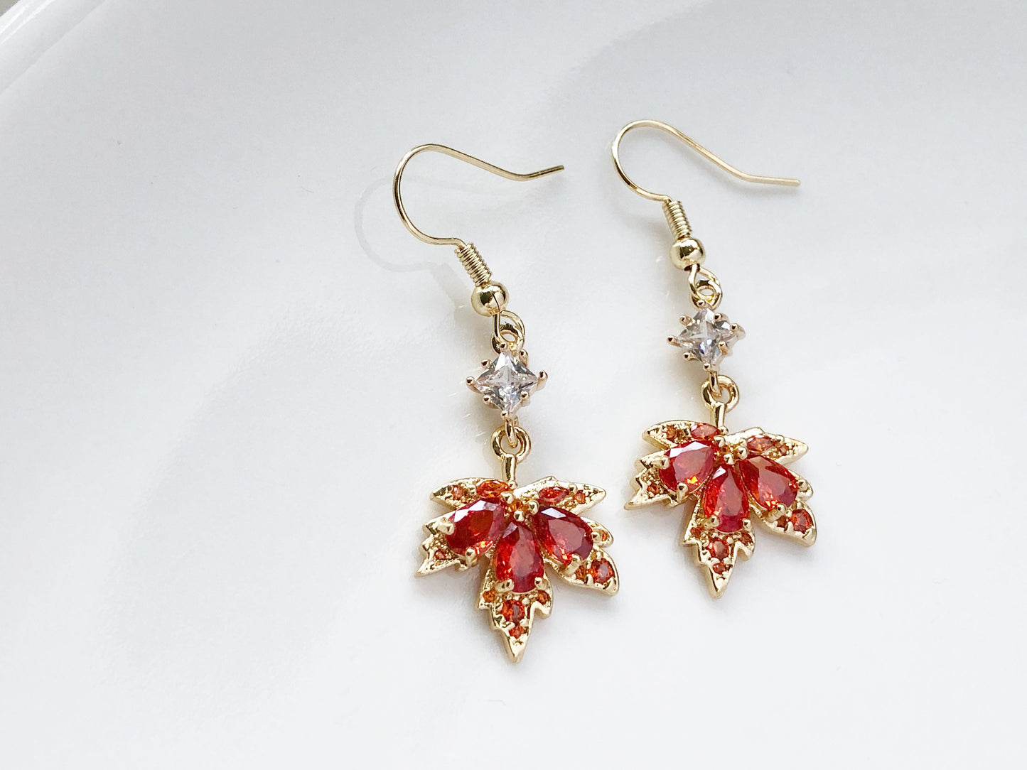 Maple Leaf Clip On Earrings or Studs, Autumn Plant Earrings, Botanical Jewelry Gift, Nature Inspired Jewellery for Her
