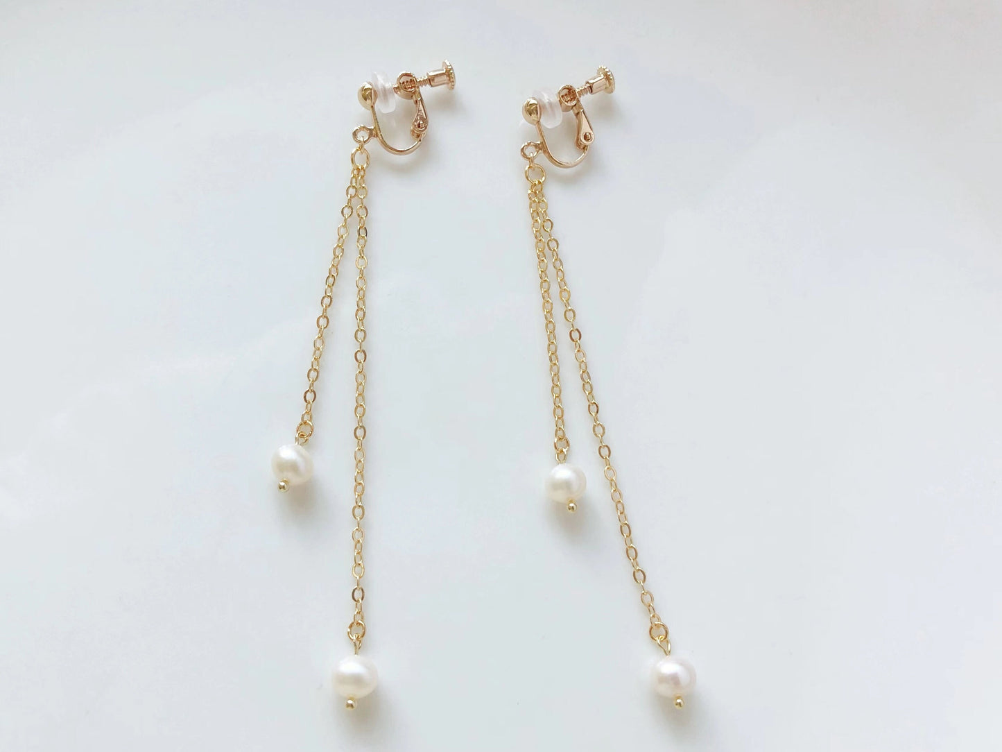 Freshwater Pearl Drop Earrings | Clip On or Stud | Handmade Bridal Jewelry | Gift for Her