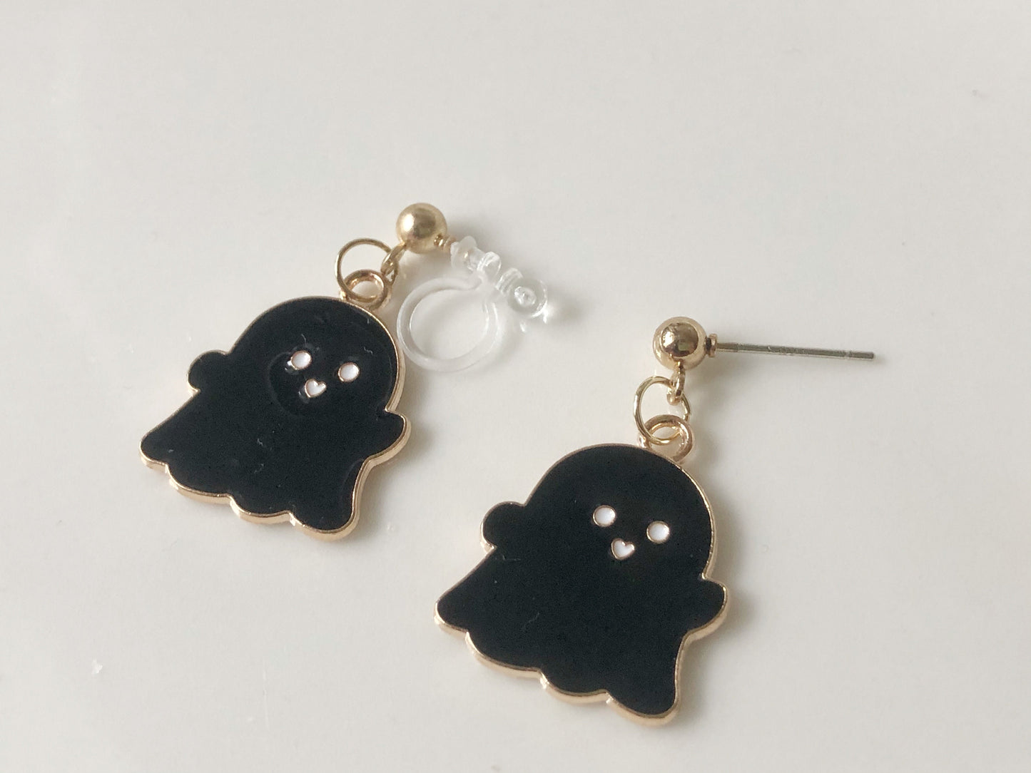 Cute Halloween Ghost Earrings | Spooky Stud or Clip-On | Fun Halloween Jewellery | Gift for Her or Teen
