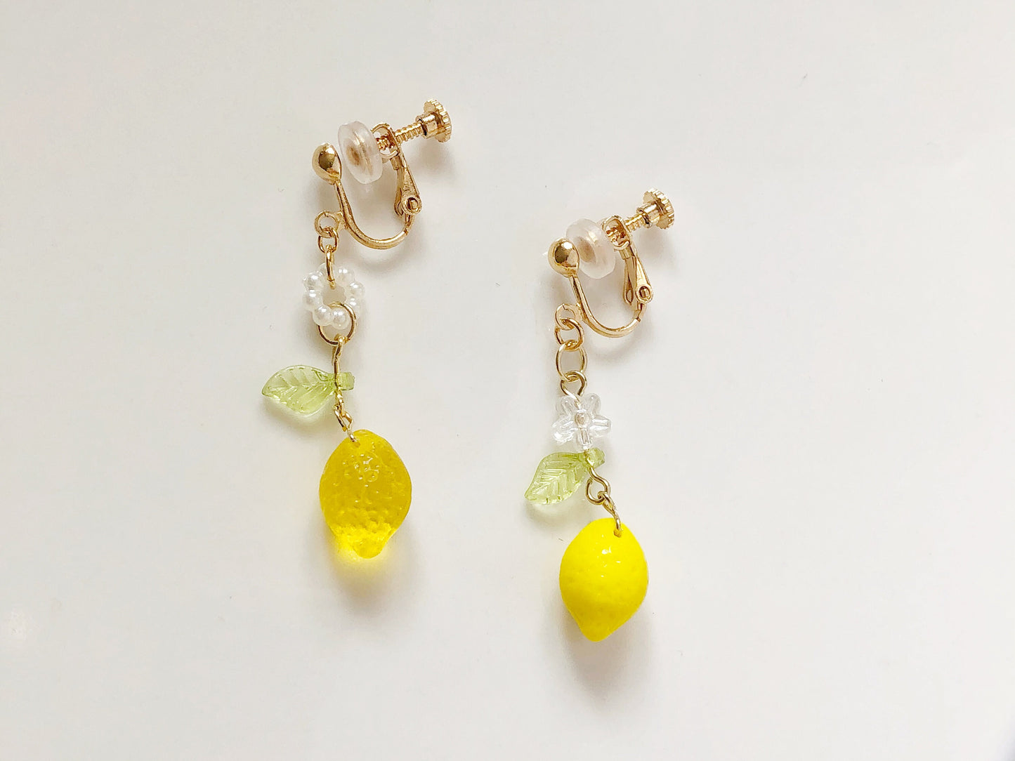 Mismatched Lemon Earrings | Clip On, Stud or Hook | Cute Fruit Earrings | Summer Jewellery Gift | Fun Asymmetrical Food Earrings