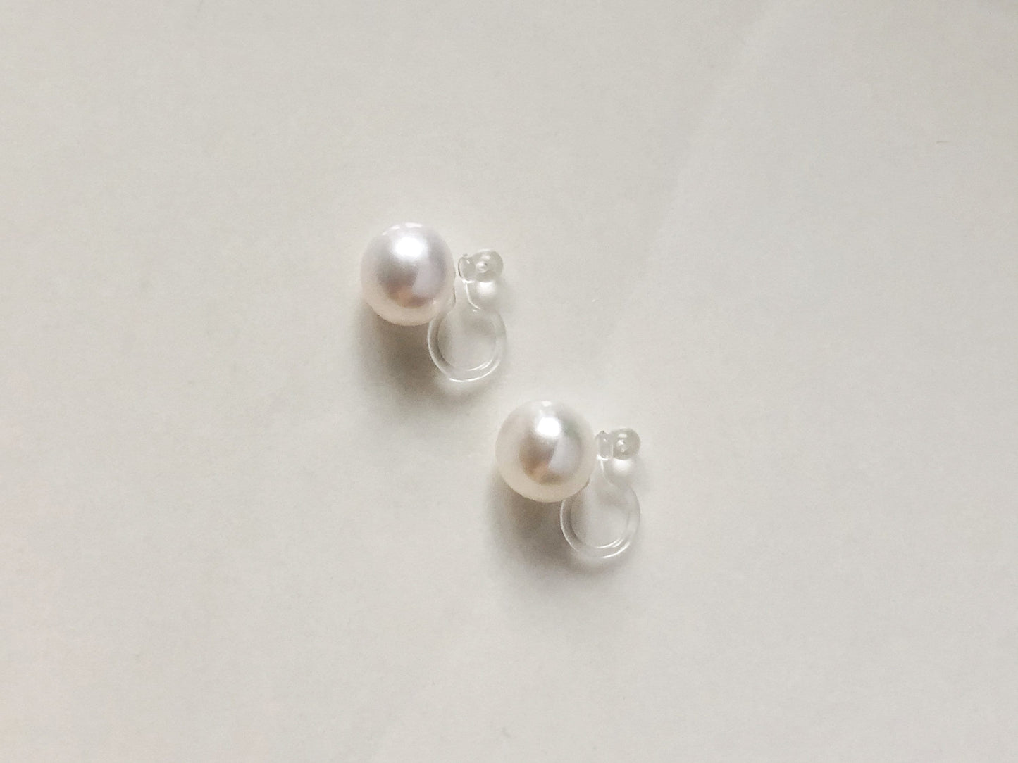 White freshwater pearl Clip on Earrings, non-pierced earrings, Gift for her