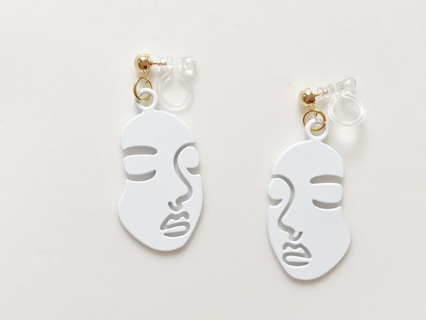 Red/ Black/ White Pretty Picasso face earrings, Hollow out Face Abstract Statement Drop Earrings