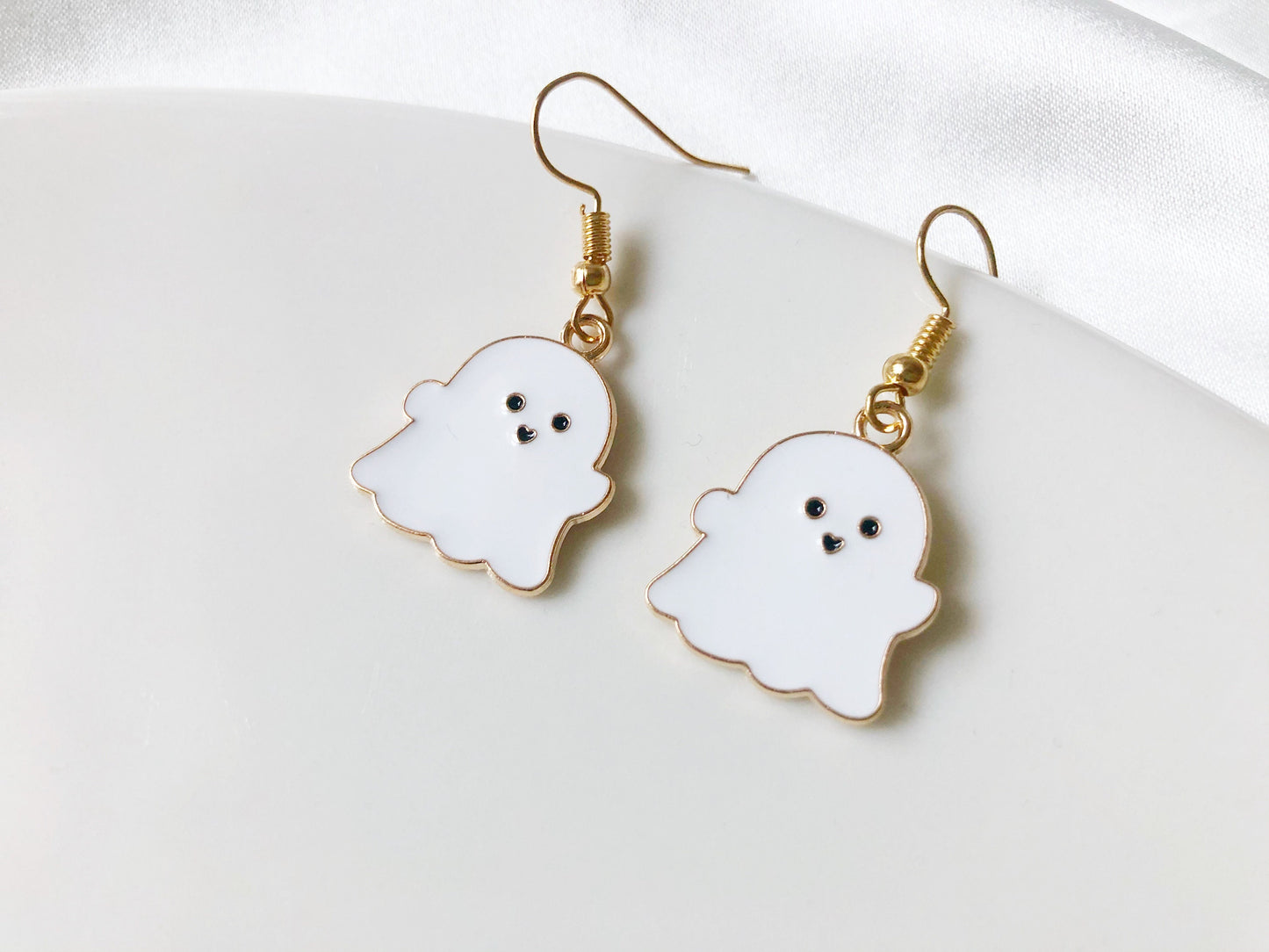 Cute Halloween Ghost Earrings | Spooky Stud or Clip-On | Fun Halloween Jewellery | Gift for Her or Teen