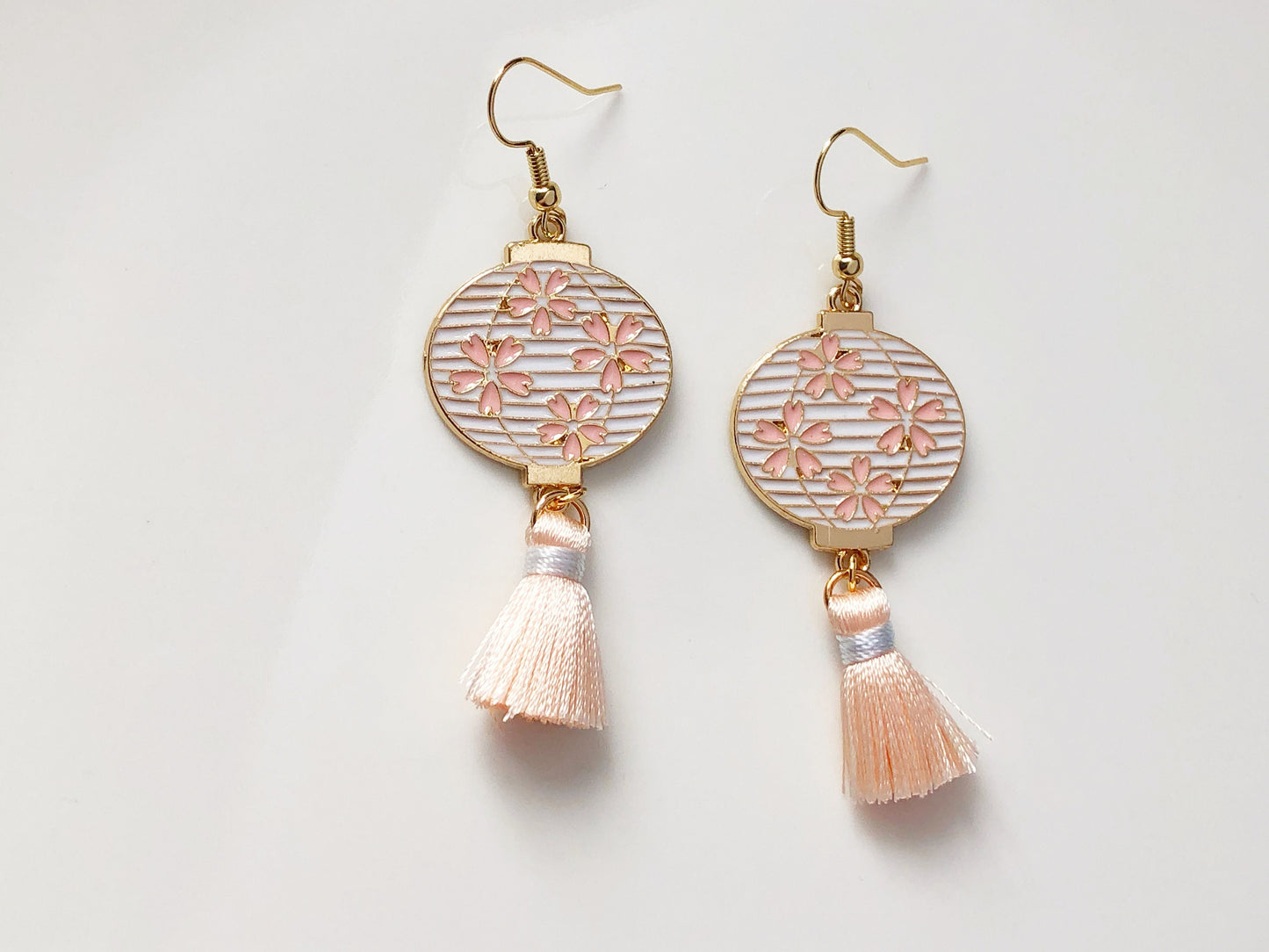 Chinese/Japanese lantern Clip-on/ stud earrings with beautiful tassel, Luna new year gift, Cute handmade gift for her, Luna new year gift