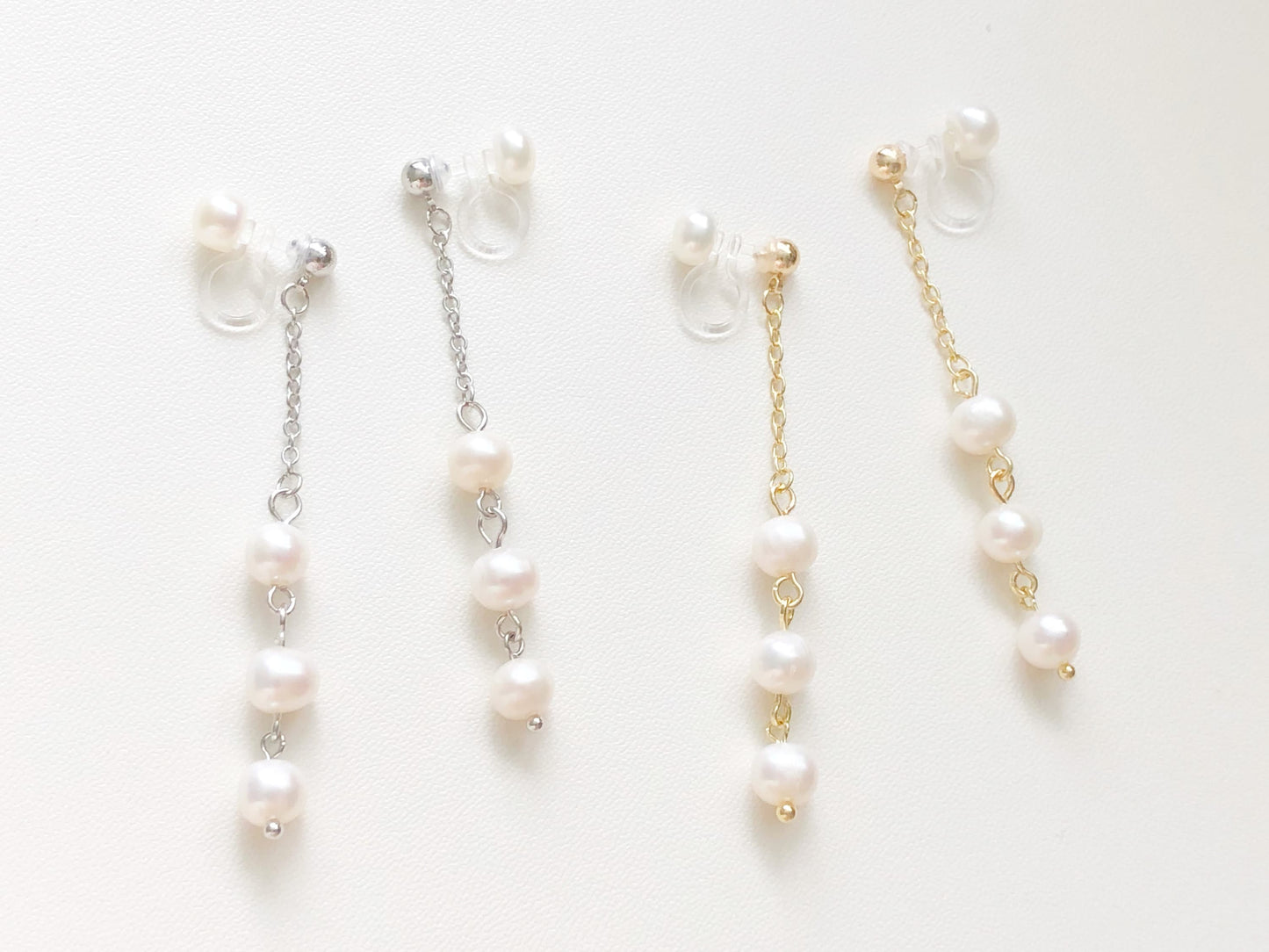Freshwater Pearl Clip-On Earrings | Dangle Drop Design | Non Pierced Bridal Jewellery | Gift for Her