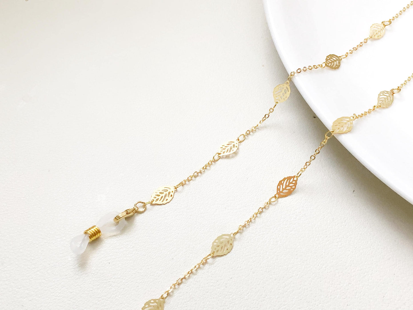 Glasses Chain Gold Leaf, Eyeglass Holder Strap, Spectacles Chain Metal Jewellery, Elegant Sunglasses Chain, Gift For Her
