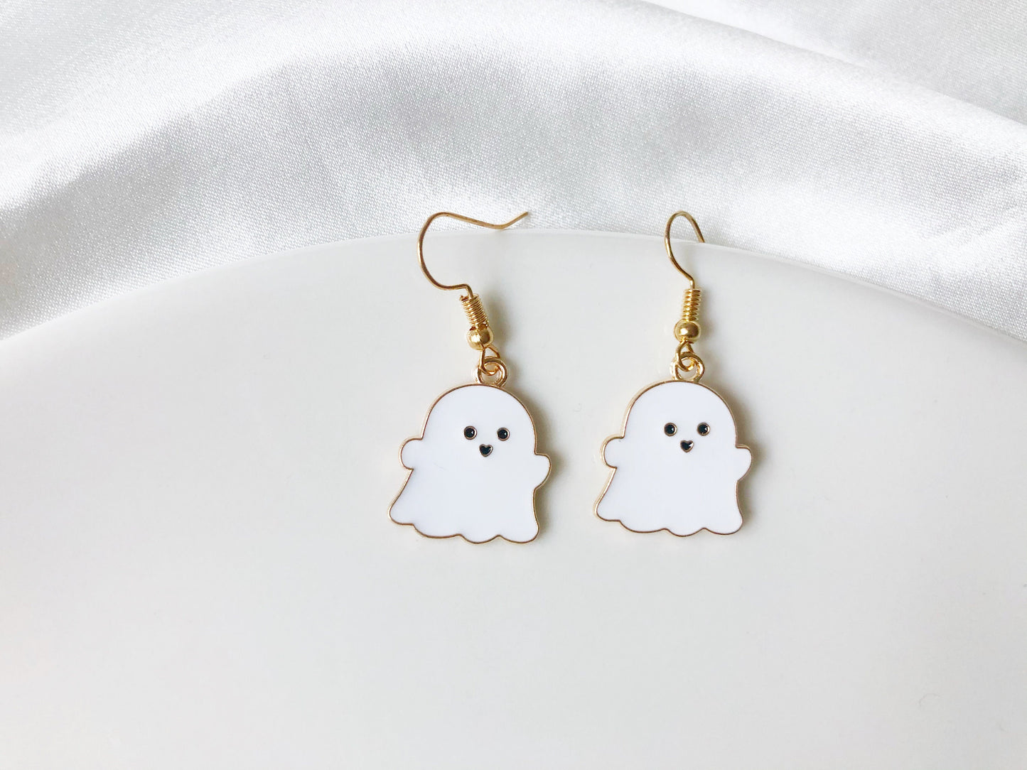 Cute Halloween Ghost Earrings | Spooky Stud or Clip-On | Fun Halloween Jewellery | Gift for Her or Teen