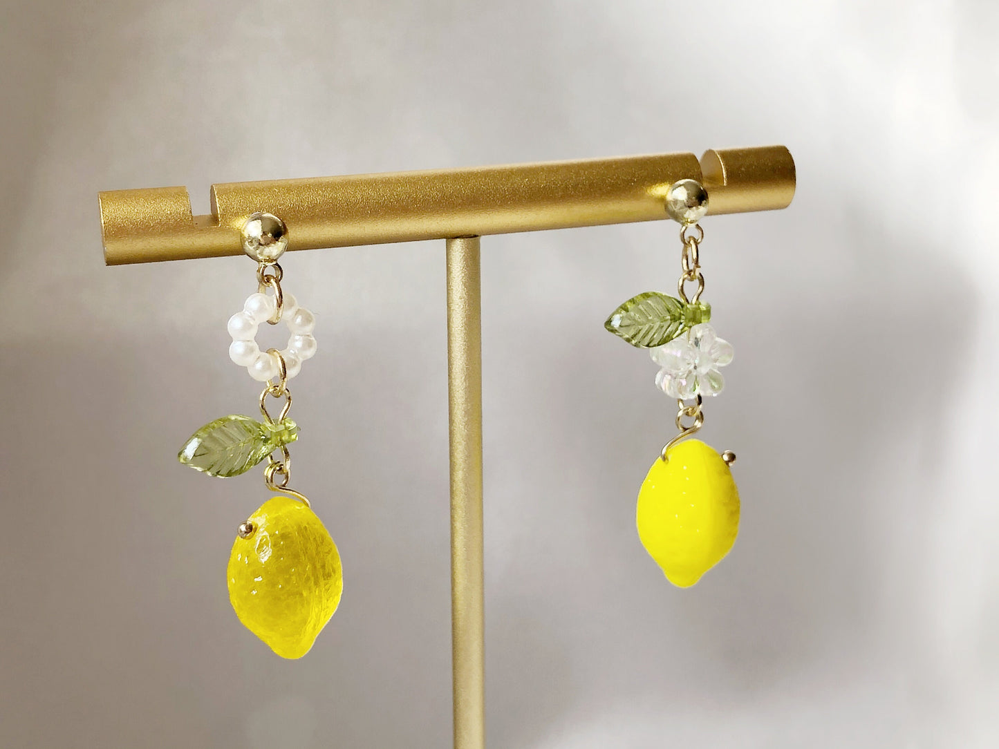 Mismatched Lemon Earrings | Clip On, Stud or Hook | Cute Fruit Earrings | Summer Jewellery Gift | Fun Asymmetrical Food Earrings