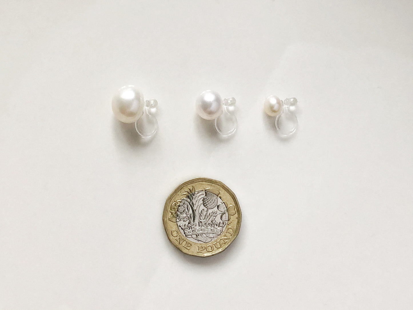 White freshwater pearl Clip on Earrings, non-pierced earrings, Gift for her