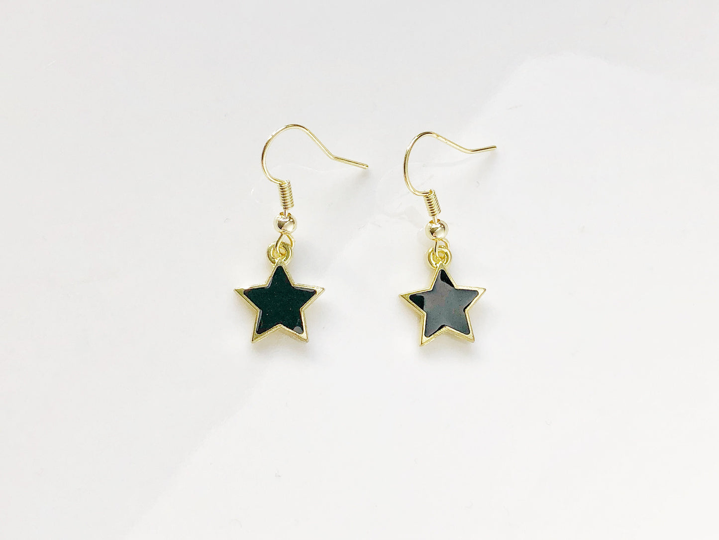 Cute Black Star earrings, Geometric Minimalism earrings,  gift for her