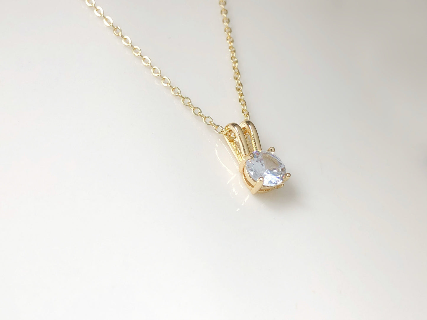 Cute Bunny Necklace Zircon Pendant Dainty Rabbit Jewellery Minimalist Necklace Birthday Christmas Valentine Gift for her Women Girls