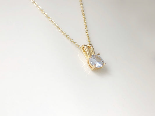 Cute Bunny Necklace Zircon Pendant Dainty Rabbit Jewellery Minimalist Necklace Birthday Christmas Valentine Gift for her Women Girls