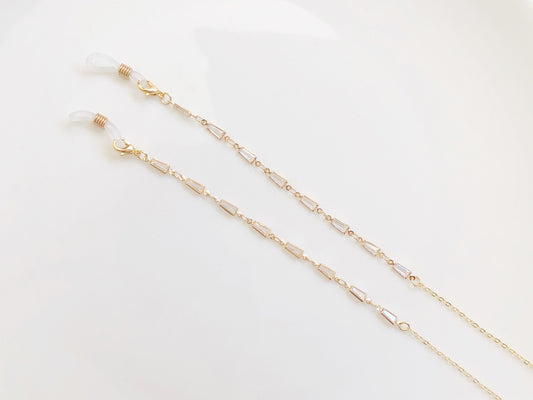 Dainty clear trapezoid Zirconia glasses chain, Delicate sunglasses chain, Travel essential, gift for mother, Valentine gift for her, Lanyard
