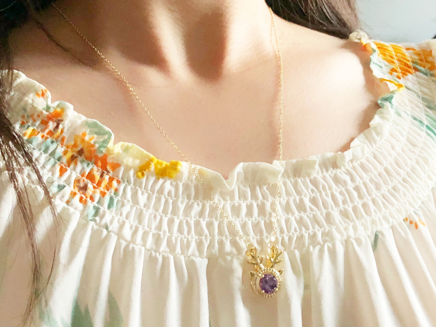 Deer Necklace Zircon Pendant Christmas Jewellery Cute Reindeer Necklace Holiday Gift for her Women Girls Birthday Valentine’s Day
