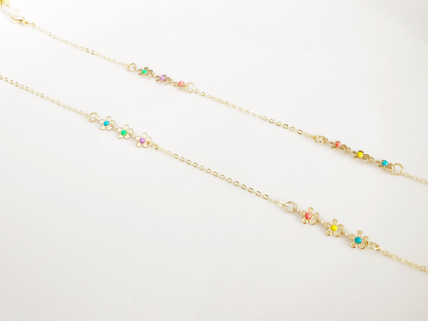 Dainty colourful flowers glasses chain, Delicate sunglasses chain, Travel essential, gift for mother, Valentines Gift for her, Lanyard