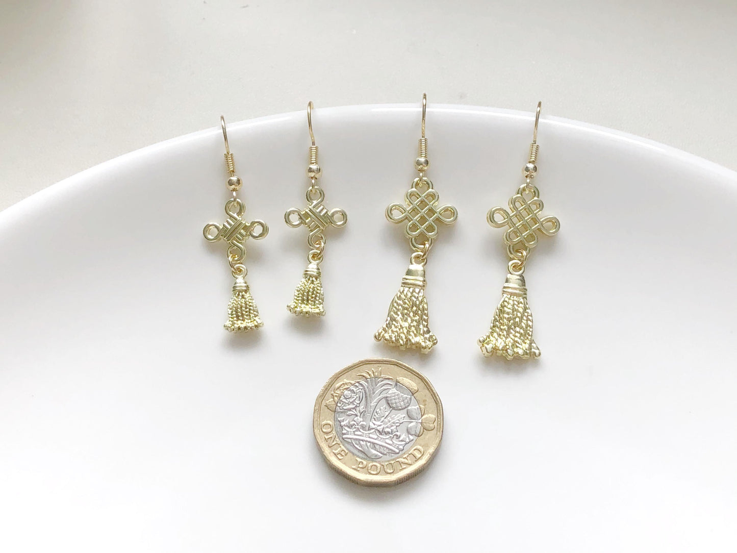 Traditional Chinese Knot Earrings in Gold or Red | Ear Wire, Hook, Clip-on  earrings, Handmade Asian Jewellery, gift for her