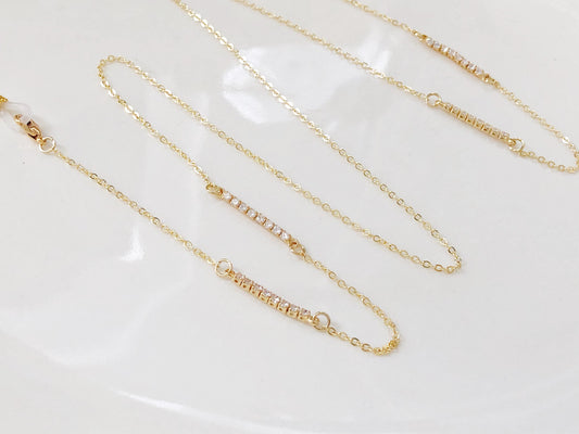 Gold Metal Glasses Chain Eyewear Holder Sunglass Strap Minimalist Eyeglass Necklace Beaded Spectacles Lanyard Jewellery Gift for Women