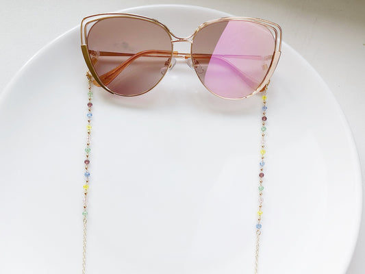Dainty colourful glasses chain, Delicate sunglasses chain, Travel essential, gift for mother, Valentines Gift for her, Lanyard
