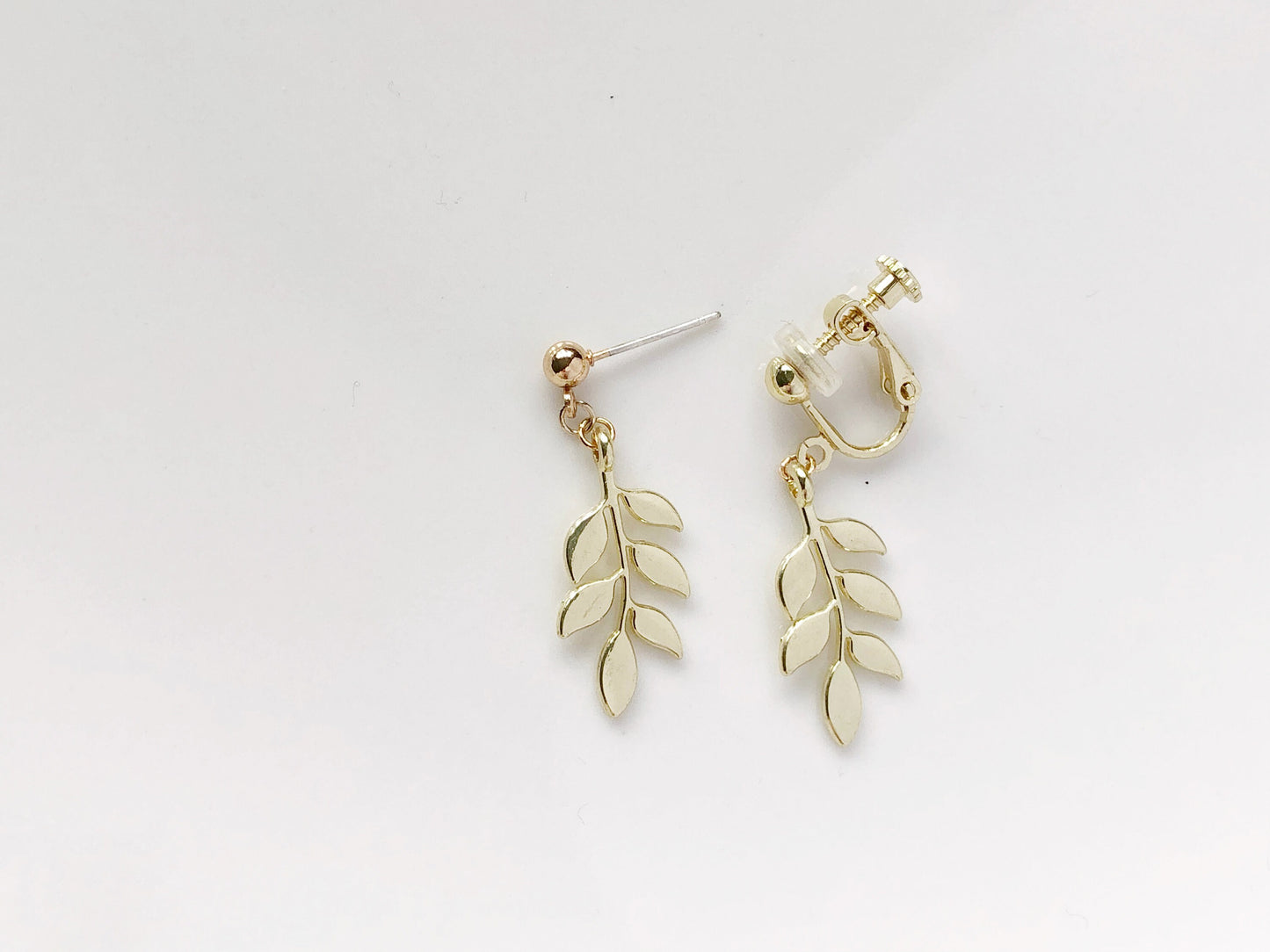 Laurel Leaf Dangle Clip-on/ Stud Earrings, Handmade earrings, gift for her