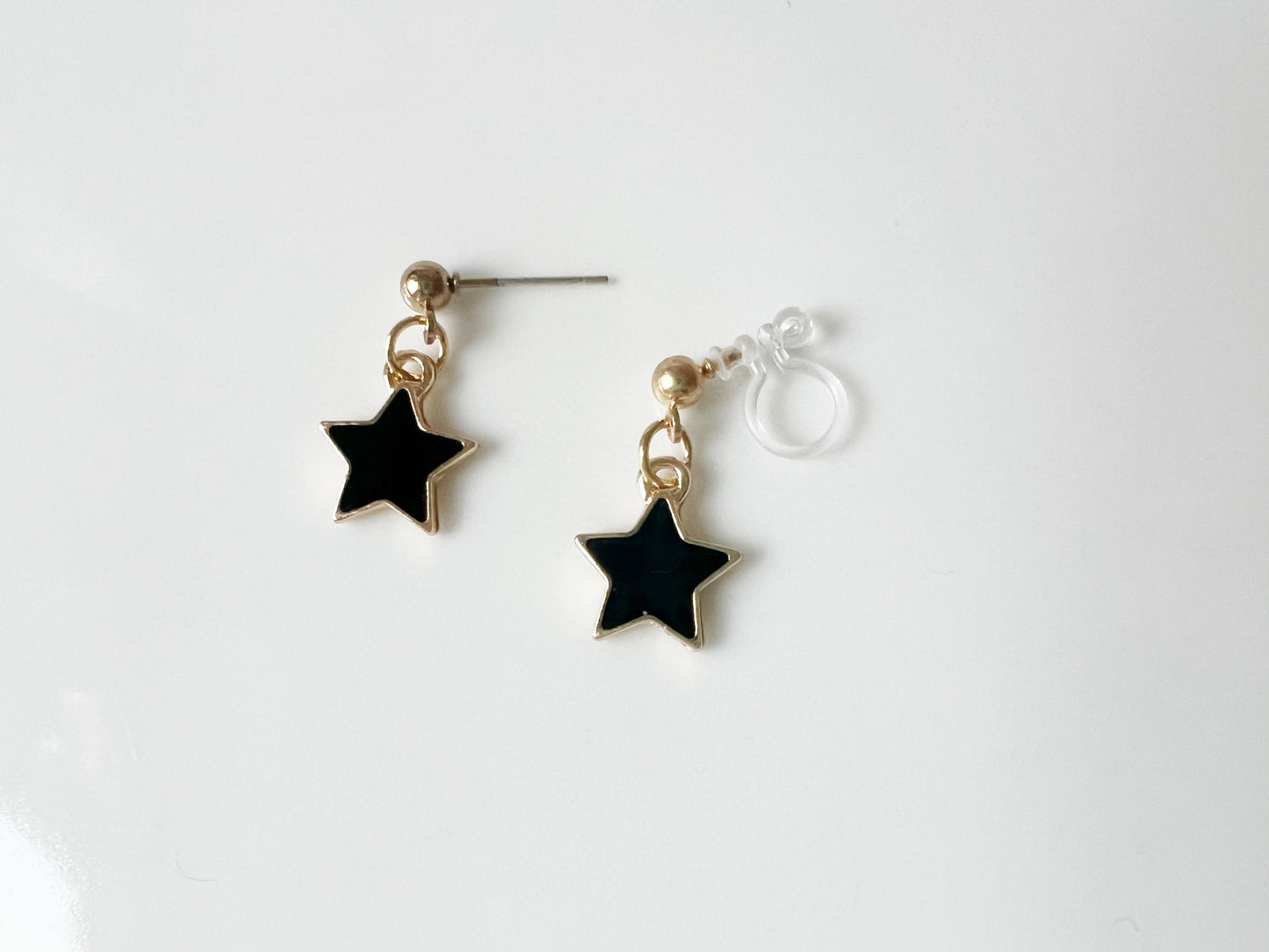 Cute Black Star earrings, Geometric Minimalism earrings,  gift for her
