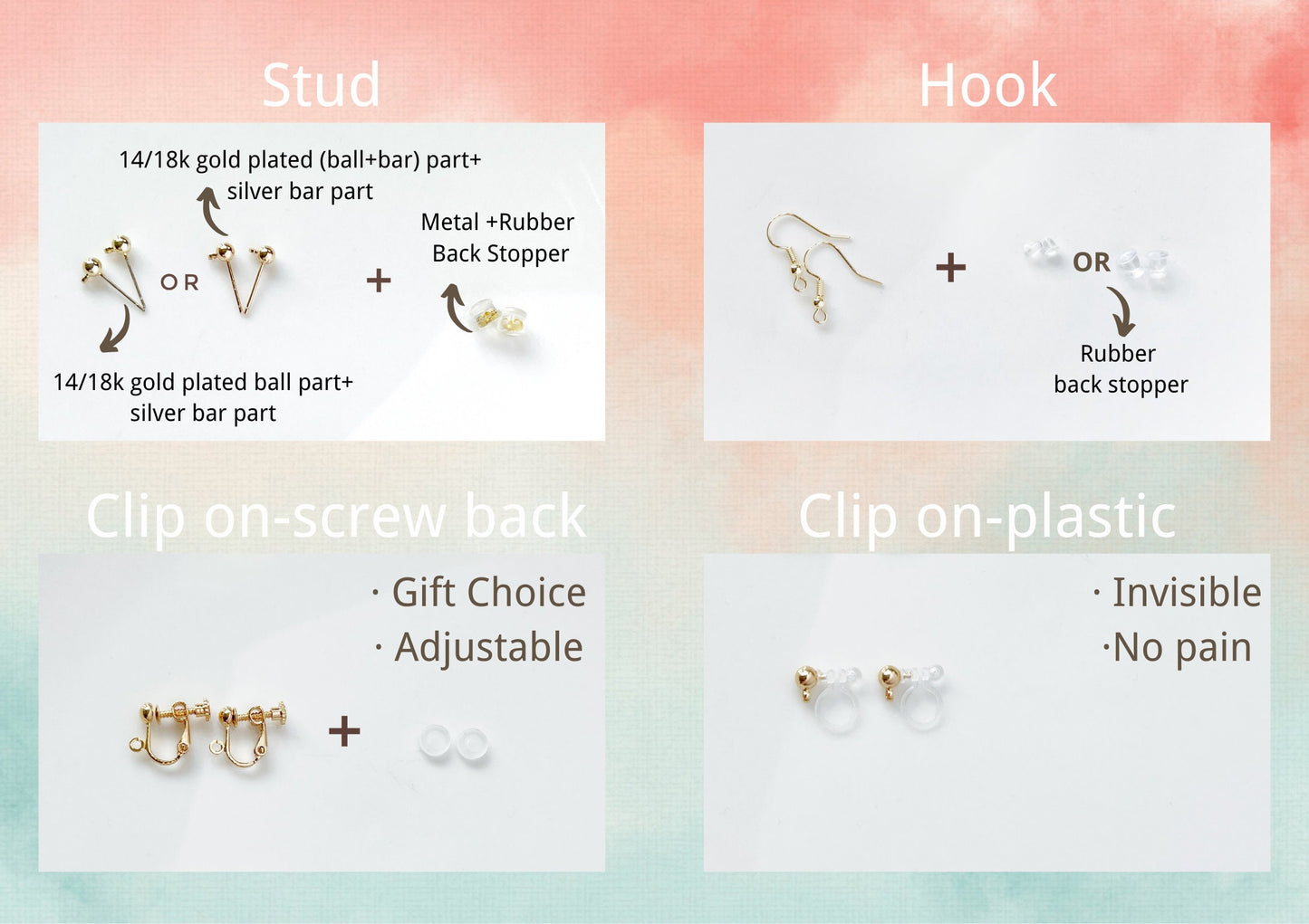 Colourful Flower Earrings | Clip On or Stud | Daisy Style Pastel Jewellery | Cute Handmade Gift for Her