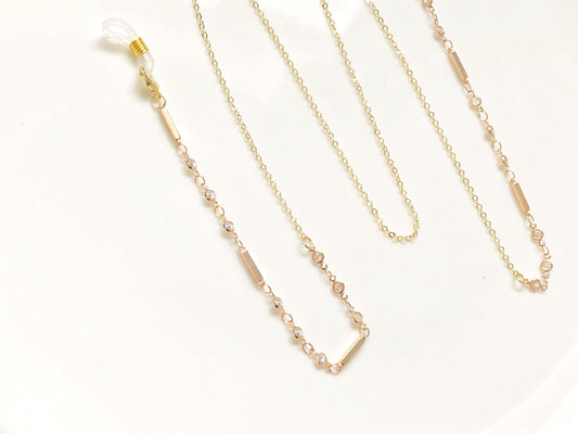 Dainty gold colour geometric glasses chain, Delicate sunglasses chain, Travel essential, gift for mother, Valentines Gift for her, Lanyard