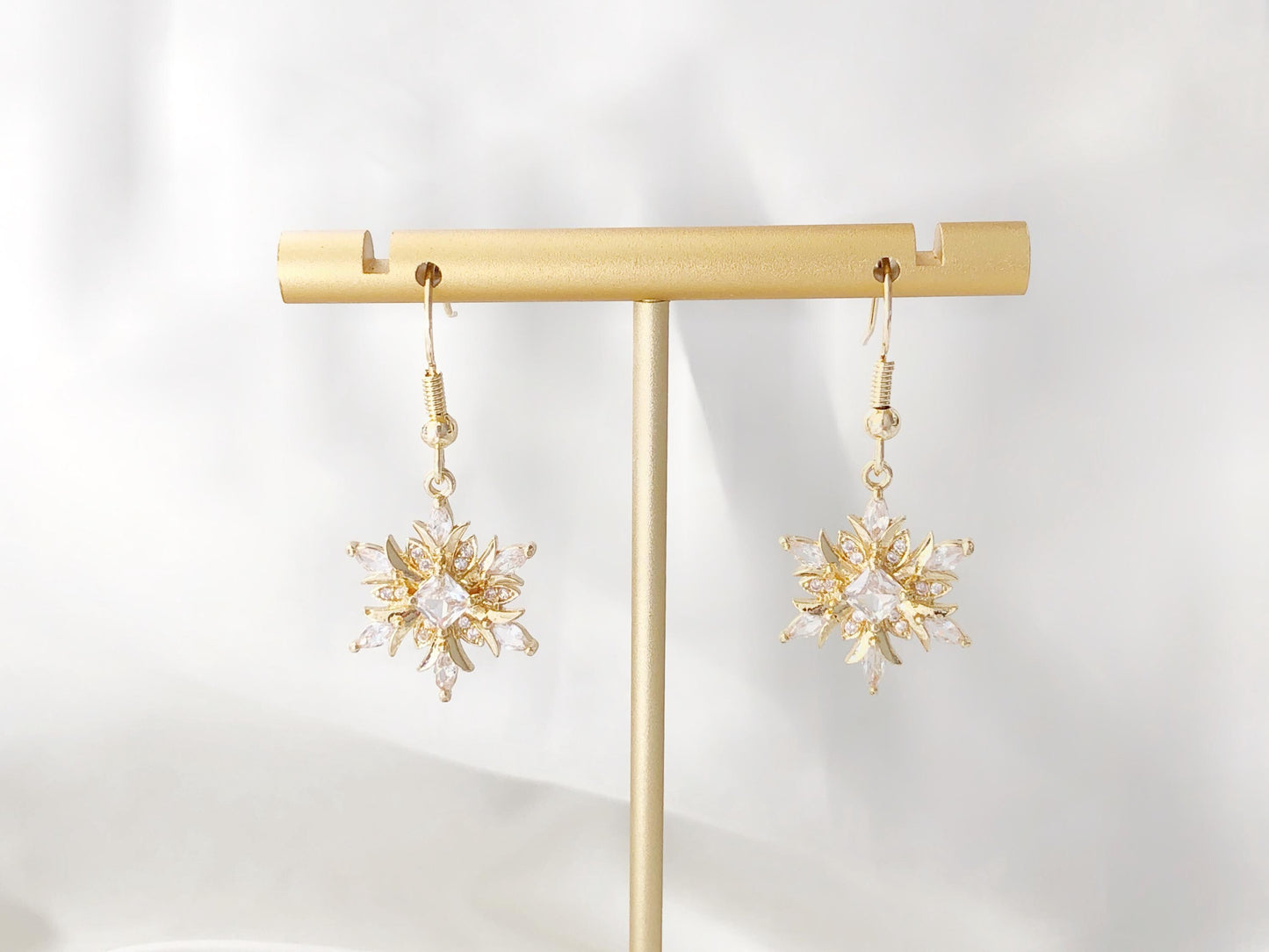 Snowflake Earrings Zircon Crystal Dangle Clip On Stud Hook Christmas  Winter Jewellery for Women Pierced Non Pierced Sparkly Gift for her