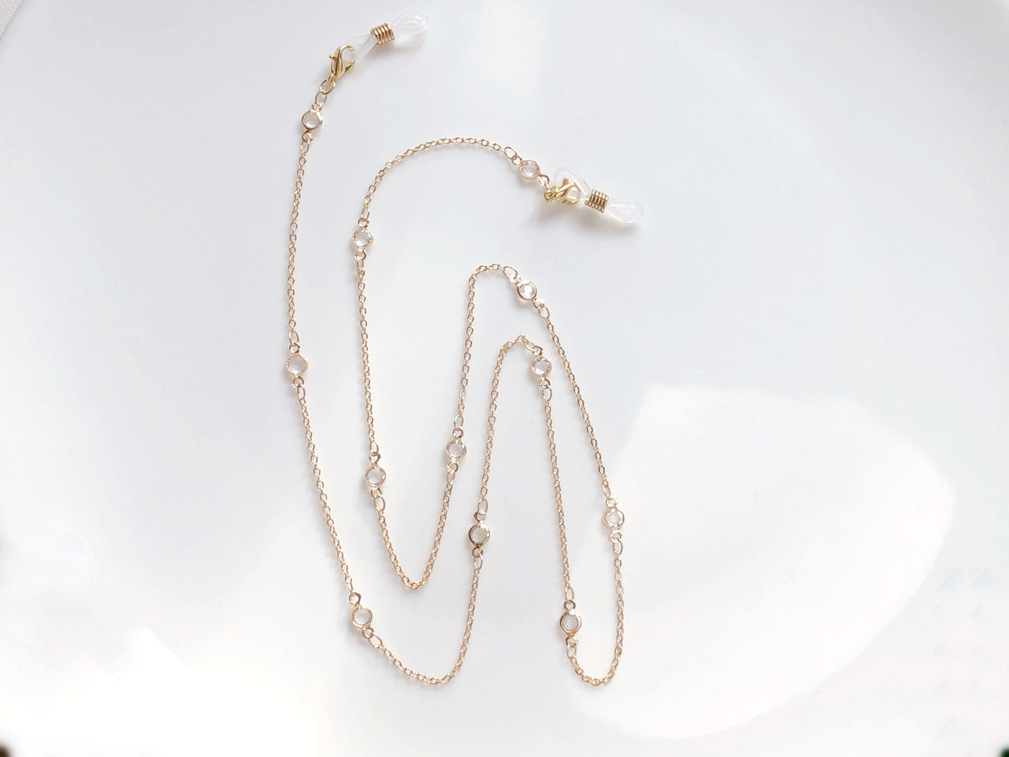 Dainty Clear Zirconia glasses chain, Delicate sunglasses chain, Travel essential, gift for mother, Valentines Gift for her, Lanyard