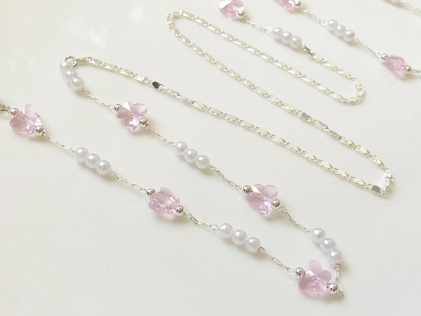 Glasses Chain Butterfly Bead, Cute Kids Eyeglass Holder, Pearl Resin Spectacles Chain, Sunglasses Strap Jewellery Gift For Girl