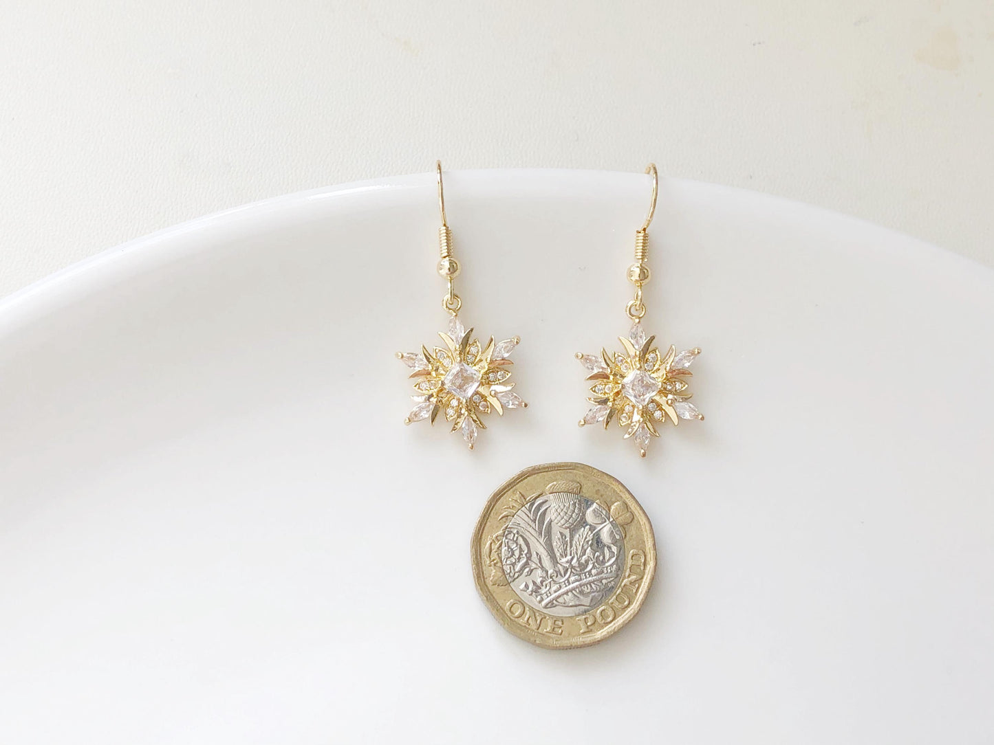 Snowflake Earrings Zircon Crystal Dangle Clip On Stud Hook Christmas  Winter Jewellery for Women Pierced Non Pierced Sparkly Gift for her