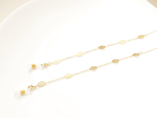 Glasses Chain Gold Leaf, Eyeglass Holder Strap, Spectacles Chain Metal Jewellery, Elegant Sunglasses Chain, Gift For Her
