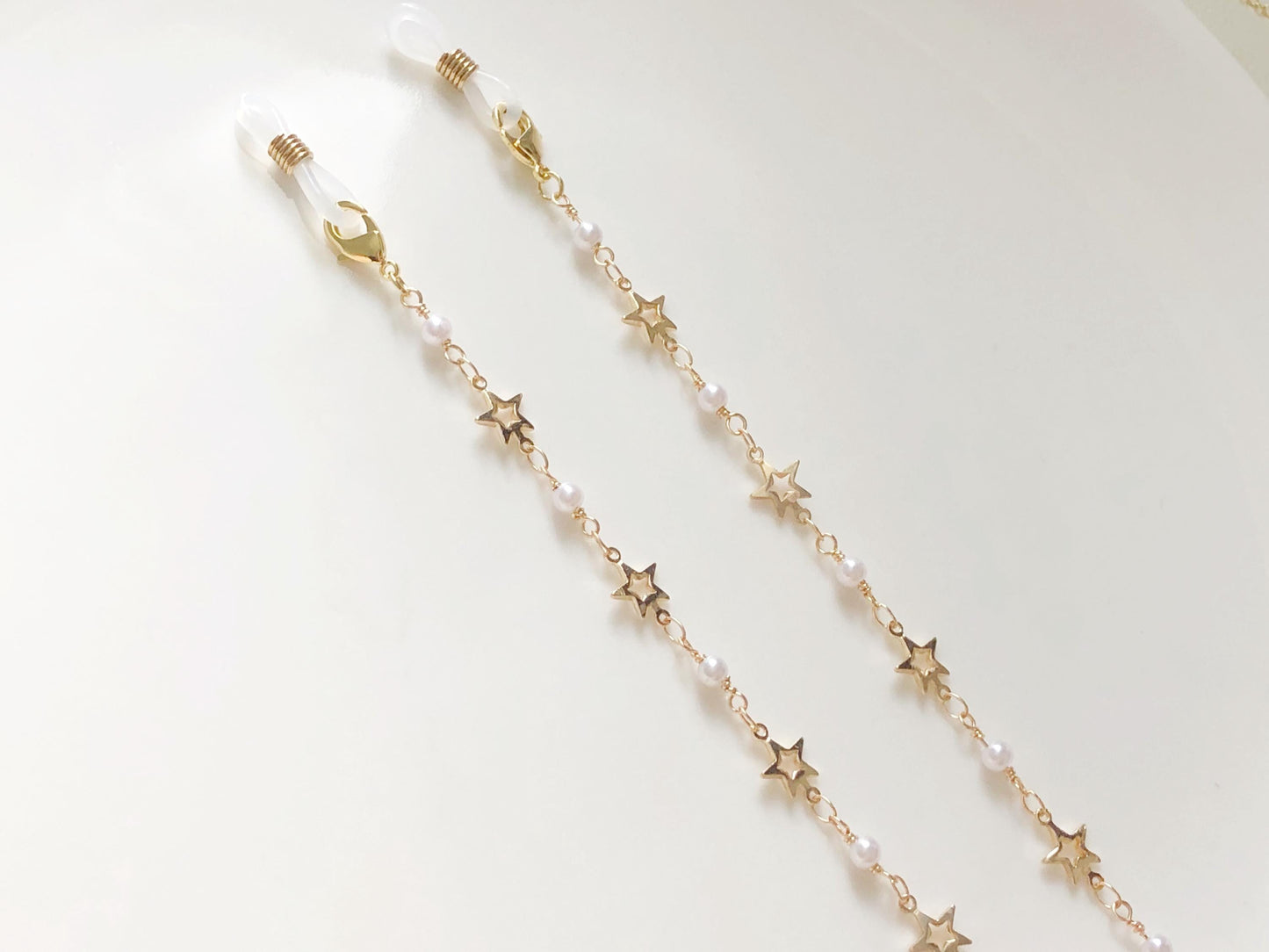 Dainty star faux pearl glasses chain, Delicate sunglasses chain, Travel essential, gift for mother, Valentines Gift for her, Lanyard