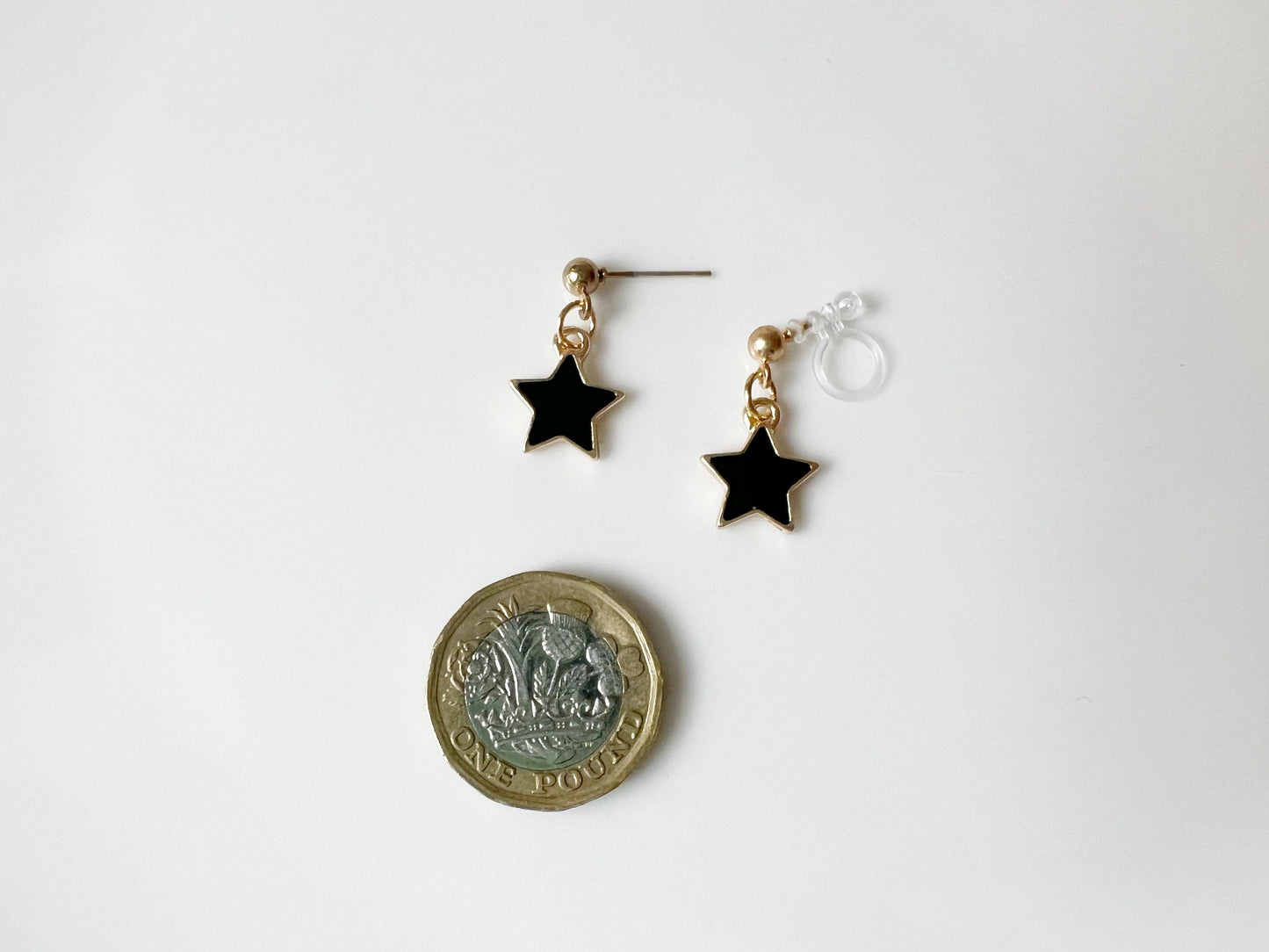 Cute Black Star earrings, Geometric Minimalism earrings,  gift for her