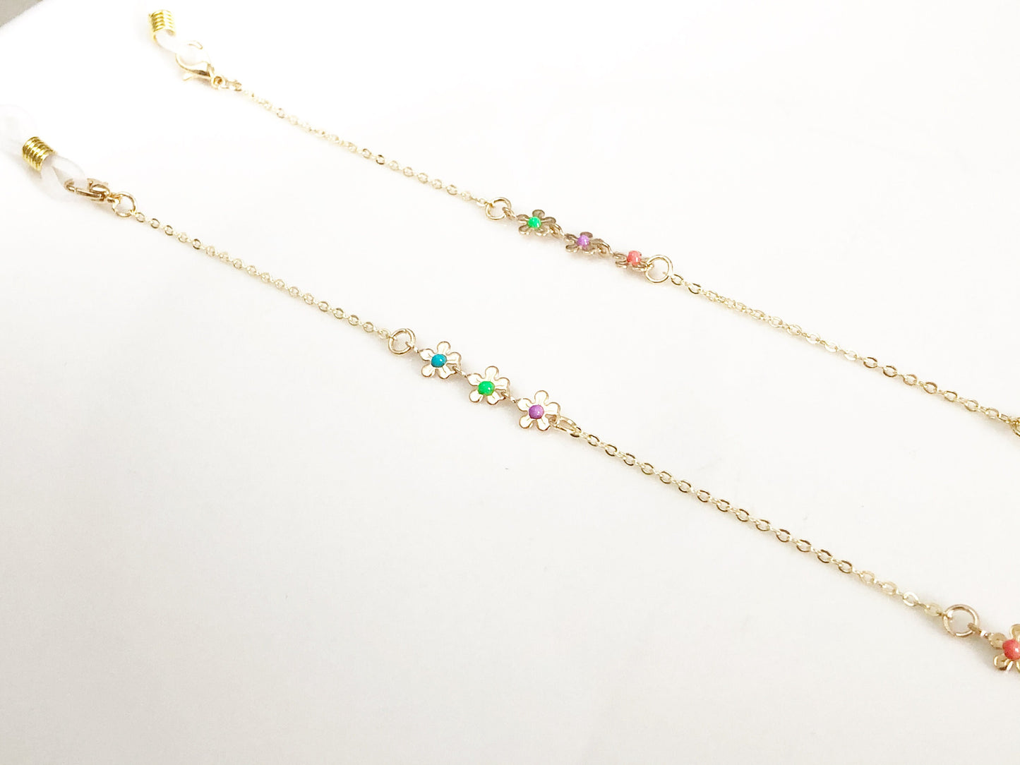Dainty colourful flowers glasses chain, Delicate sunglasses chain, Travel essential, gift for mother, Valentines Gift for her, Lanyard