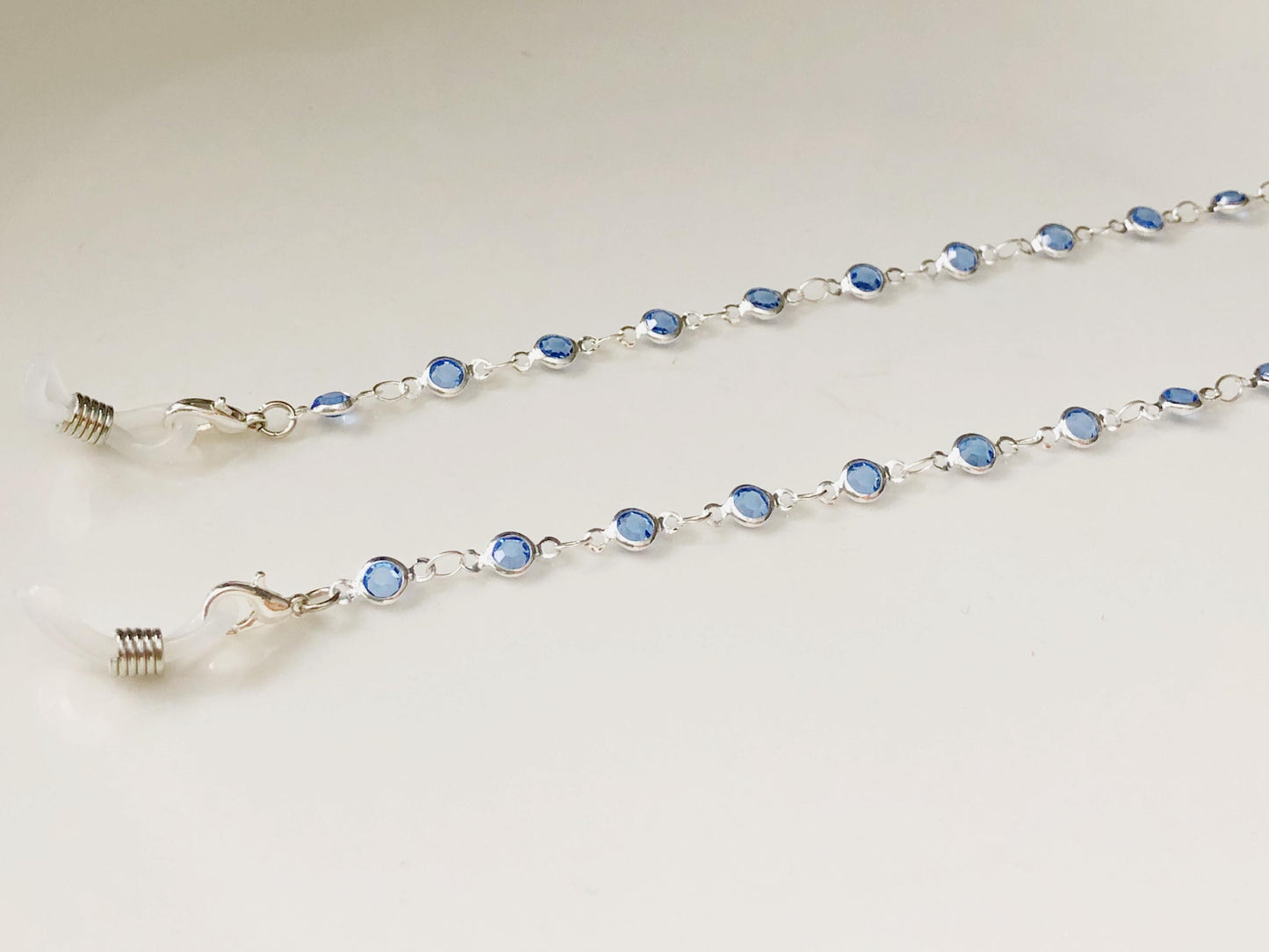 Dainty Blue Zirconia glasses chain, Delicate sunglasses chain, Travel essential, gift for mother, Valentines Gift for her, Lanyard