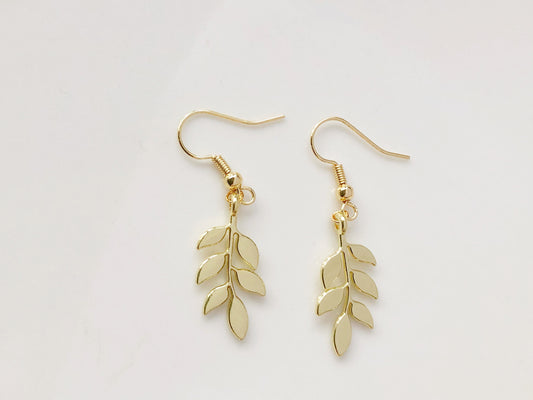 Laurel Leaf Dangle Clip-on/ Stud Earrings, Handmade earrings, gift for her