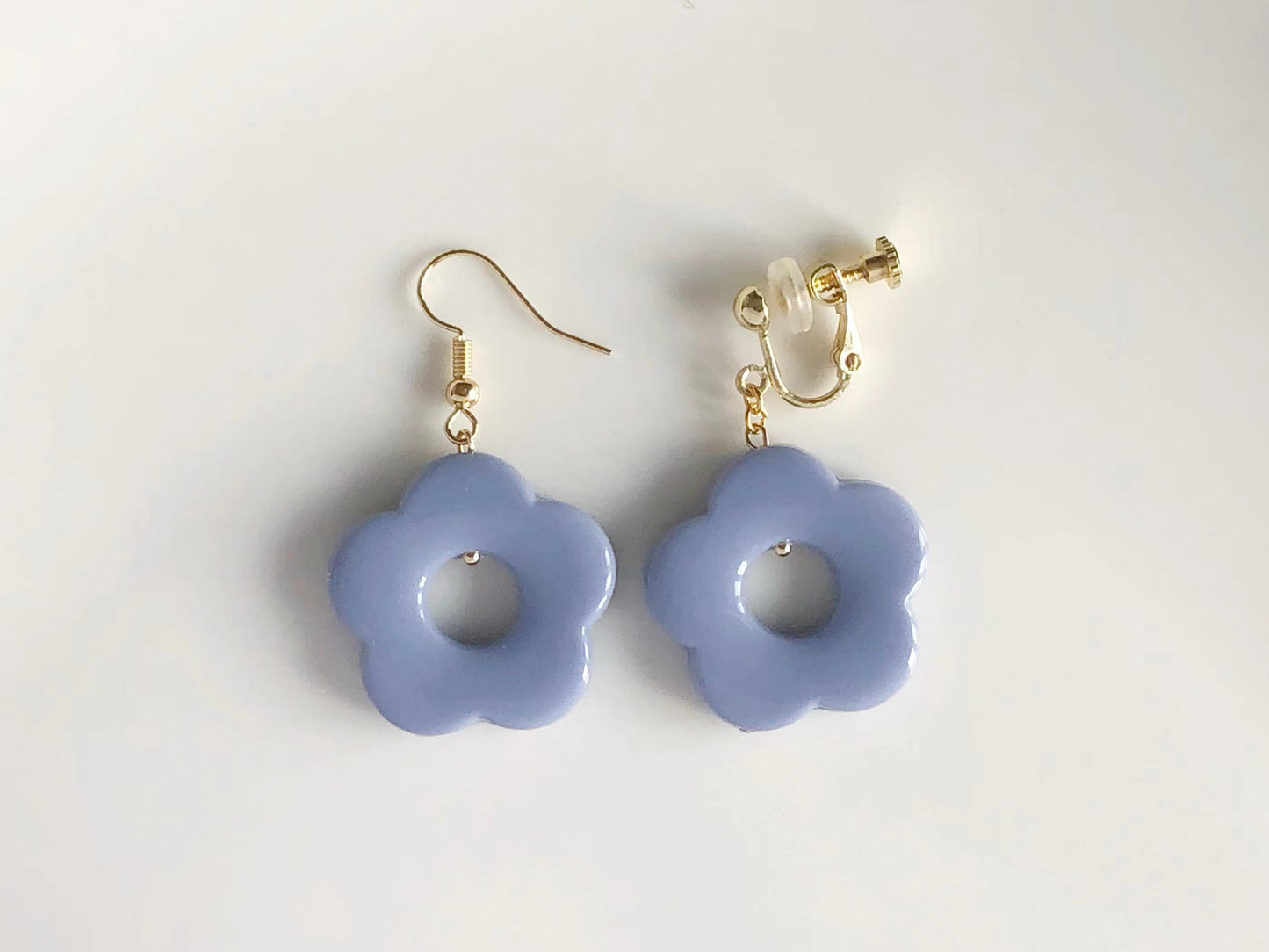 Colourful Flower Earrings | Clip On or Stud | Daisy Style Pastel Jewellery | Cute Handmade Gift for Her