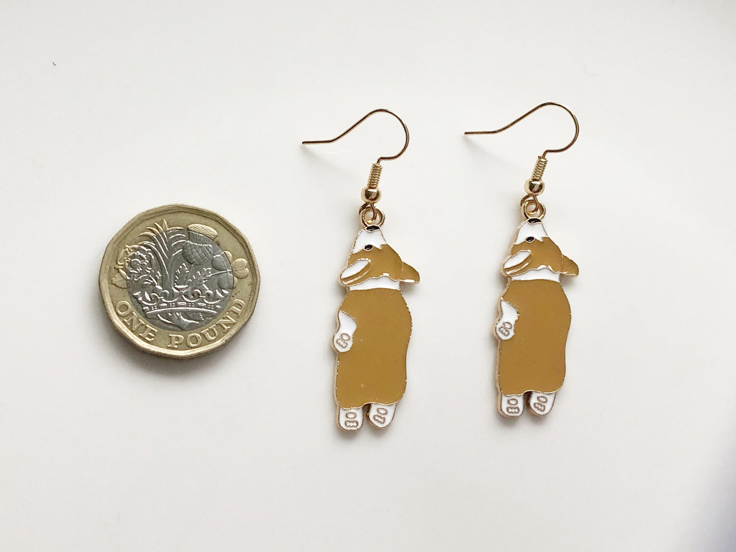 Corgi Earrings Cute Enamel Dog Jewellery Adorable Pet Lover Gift for Her Animal Earrings Clip On or Pierced Option