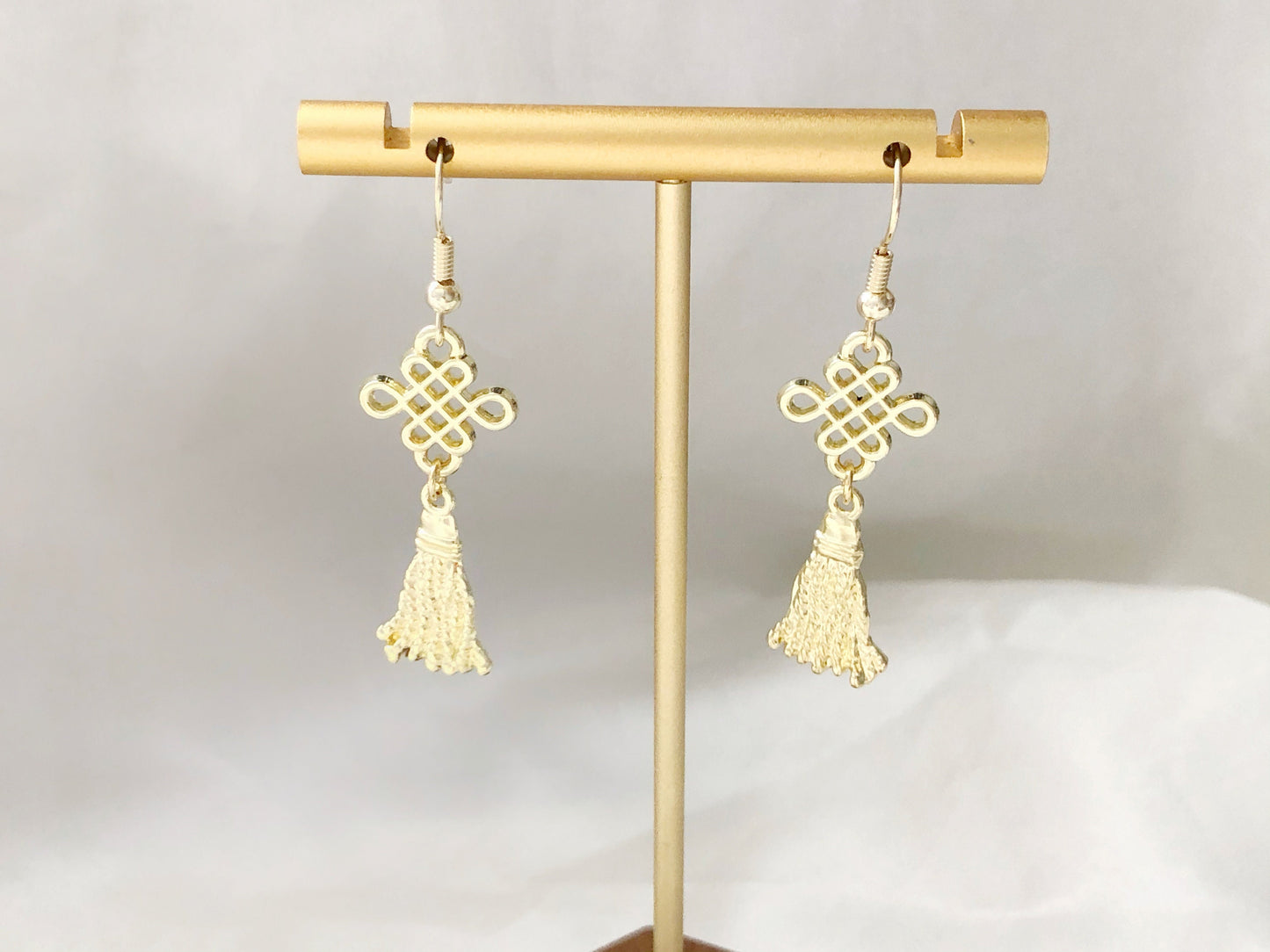 Traditional Chinese Knot Earrings in Gold or Red | Ear Wire, Hook, Clip-on  earrings, Handmade Asian Jewellery, gift for her