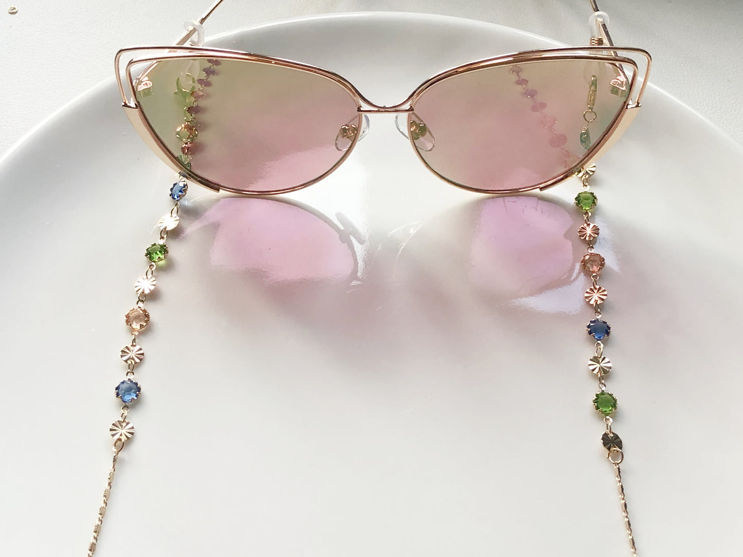 Dainty colourful glasses chain, Delicate sunglasses chain, Travel essential, gift for mother, Valentines Gift for her, Lanyard