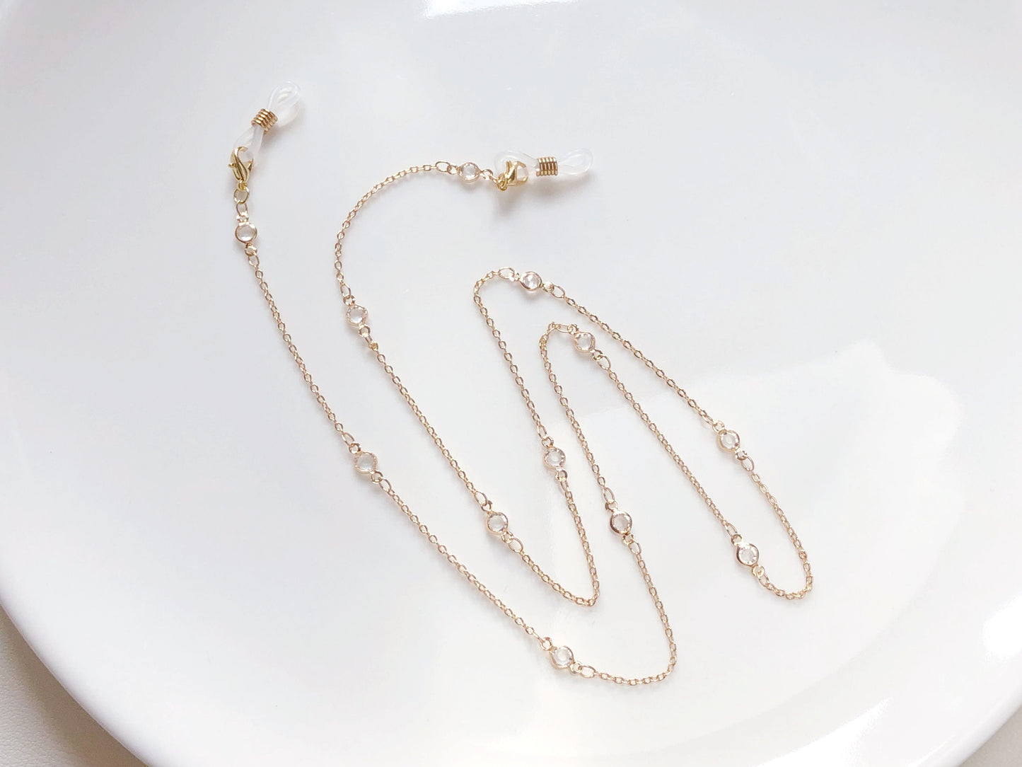 Dainty Clear Zirconia glasses chain, Delicate sunglasses chain, Travel essential, gift for mother, Valentines Gift for her, Lanyard