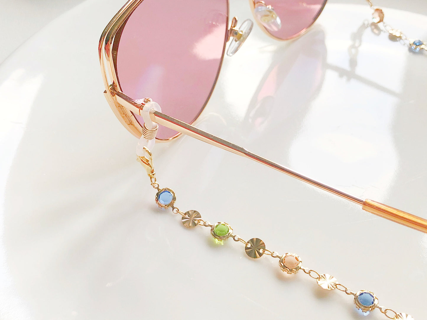 Dainty colourful glasses chain, Delicate sunglasses chain, Travel essential, gift for mother, Valentines Gift for her, Lanyard