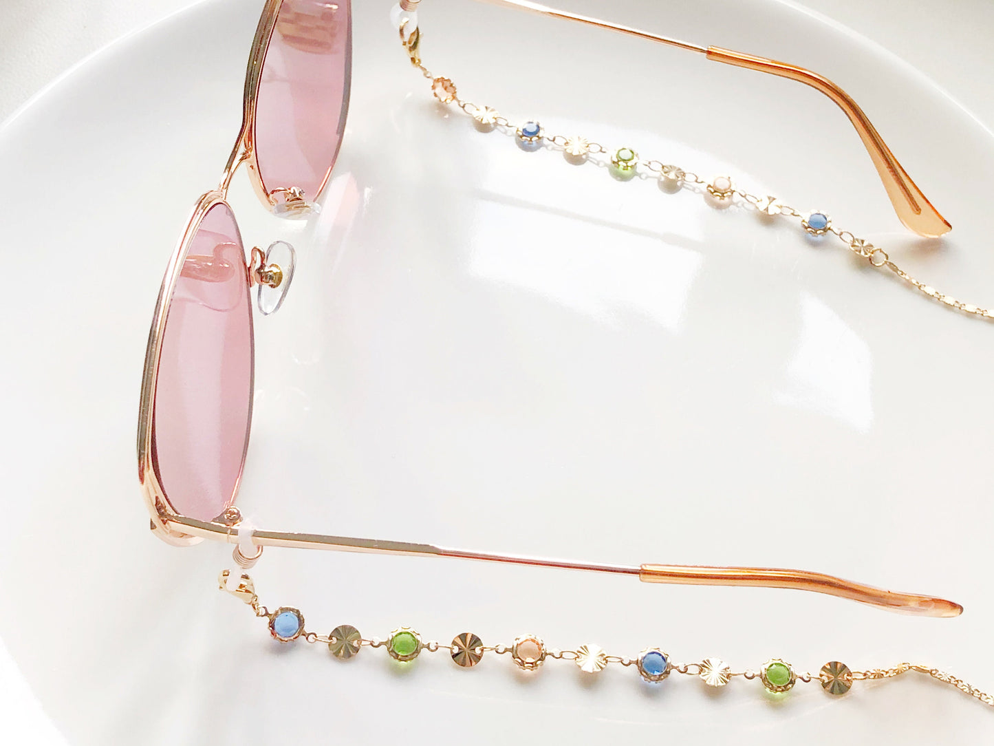 Dainty colourful glasses chain, Delicate sunglasses chain, Travel essential, gift for mother, Valentines Gift for her, Lanyard