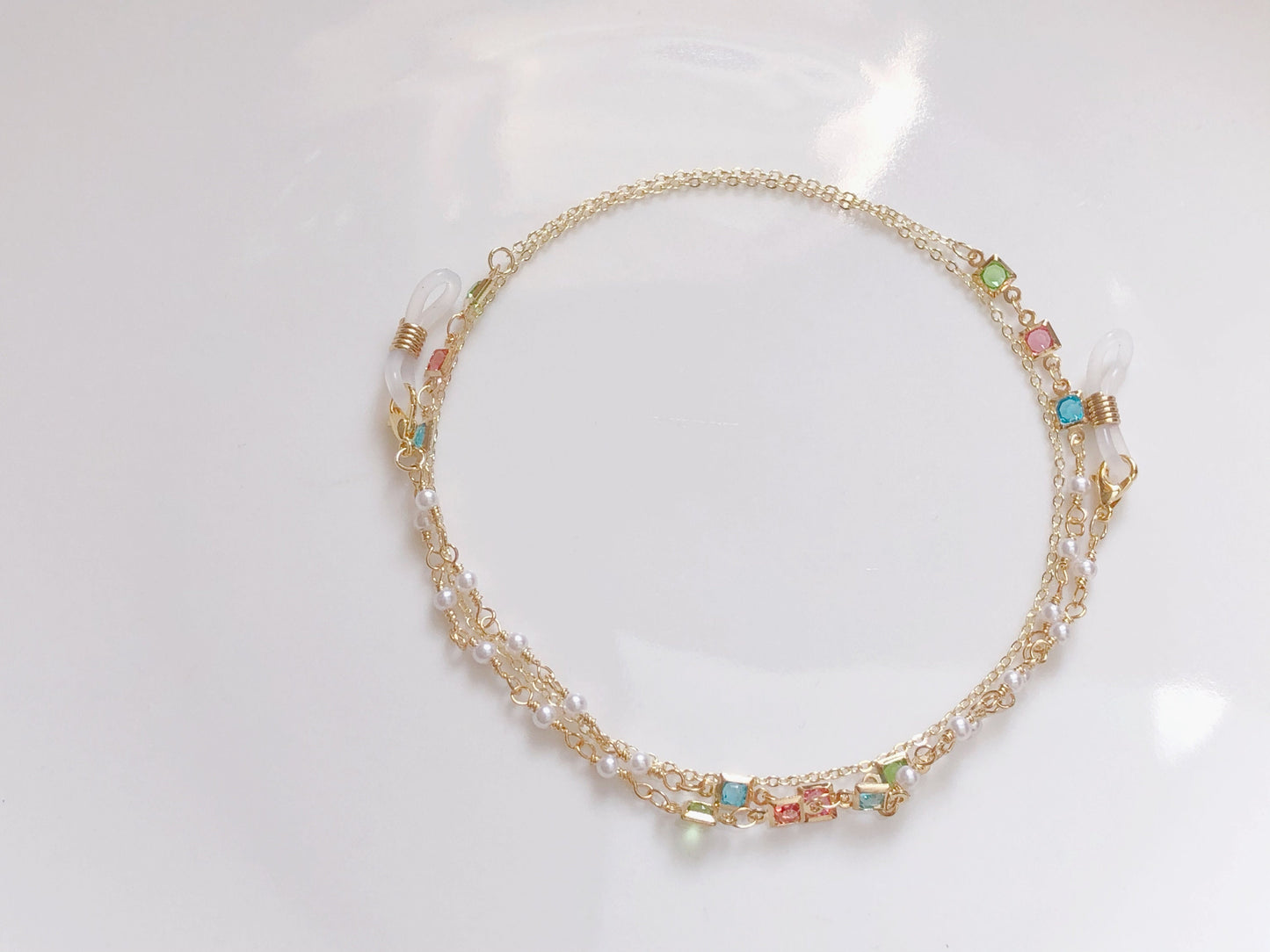 Dainty colourful faux pearl glasses chain, Delicate sunglasses chain, Travel essential, gift for mother, Valentines Gift for her, Lanyard