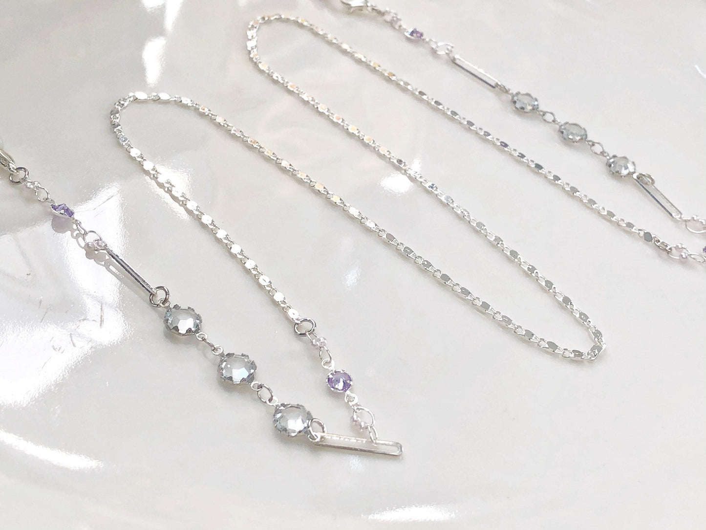 Dainty purple Zirconia glasses chain, Delicate sunglasses chain, Travel essential, gift for mother, Valentines Gift for her, Lanyard
