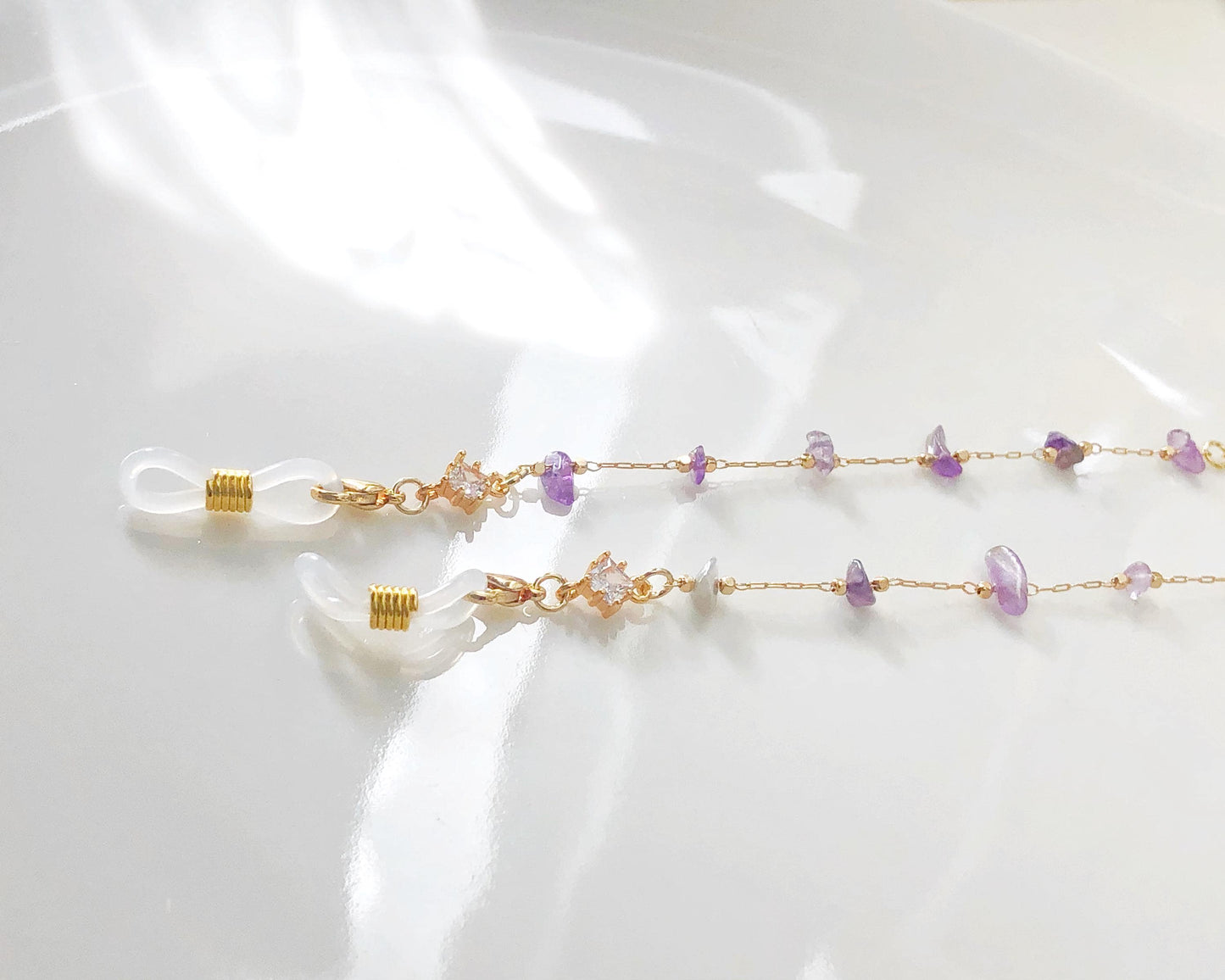 Dainty colourful quartz glasses chain, Delicate sunglasses chain, Travel essential, gift for mother, Valentines Gift for her, Lanyard