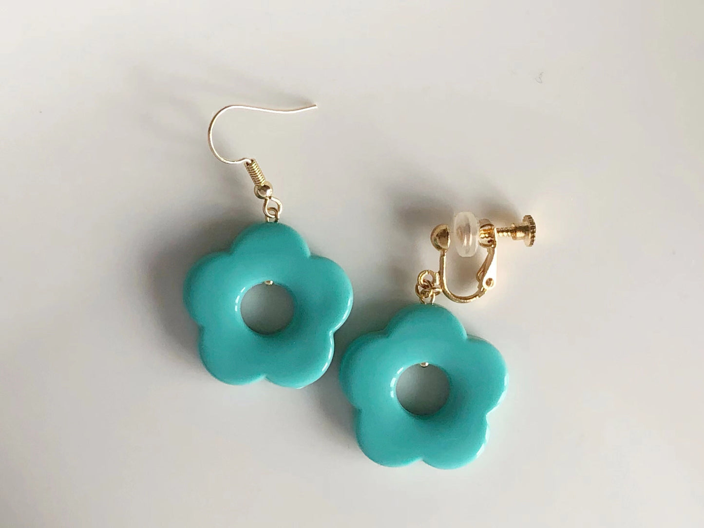 Colourful Flower Earrings | Clip On or Stud | Daisy Style Pastel Jewellery | Cute Handmade Gift for Her