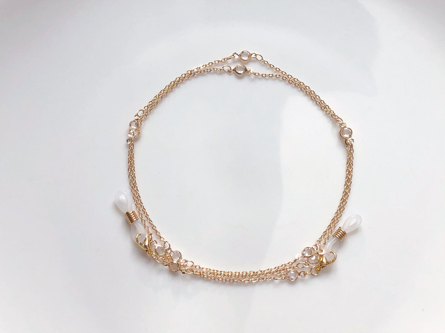 Dainty Clear Zirconia glasses chain, Delicate sunglasses chain, Travel essential, gift for mother, Valentines Gift for her, Lanyard