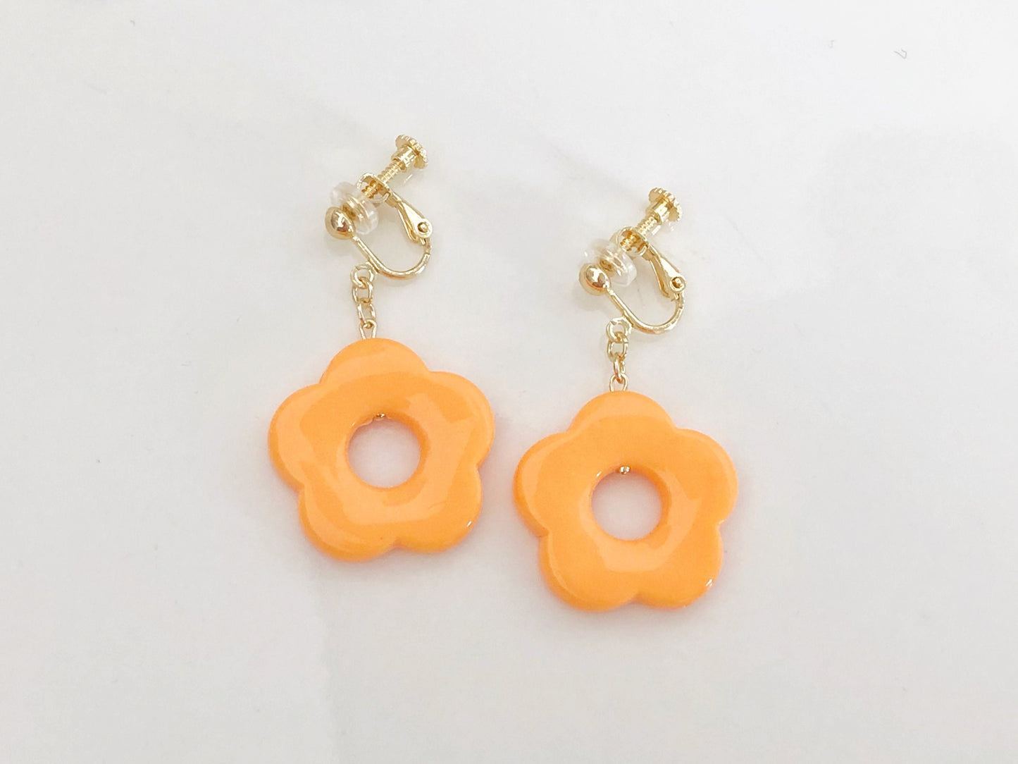 Colourful Flower Earrings | Clip On or Stud | Daisy Style Pastel Jewellery | Cute Handmade Gift for Her